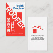 Red Rooftop Building Roofing Contractor Visitekaartje (Voorkant / Achterkant)