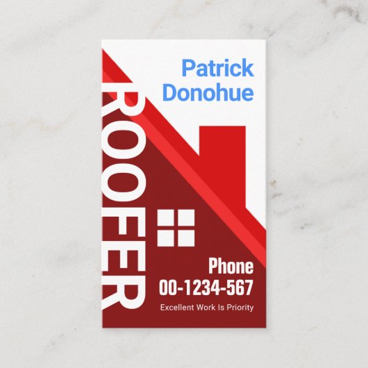 Red Rooftop Building Roofing Specialist Visitekaartje (Voorkant)