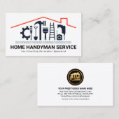 Red Rooftop met handymantools Visitekaartje (Voorkant / Achterkant)