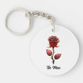 Red. Roos acryl Sleutelhanger (Voorkant)