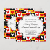 Red Rooster American Country Boerderij Pattern Kaart (Voorkant / Achterkant)