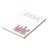 Red Rooster and Hens Plymouth Rock Chickens Boerde Notitieblok (Linkerzijde)