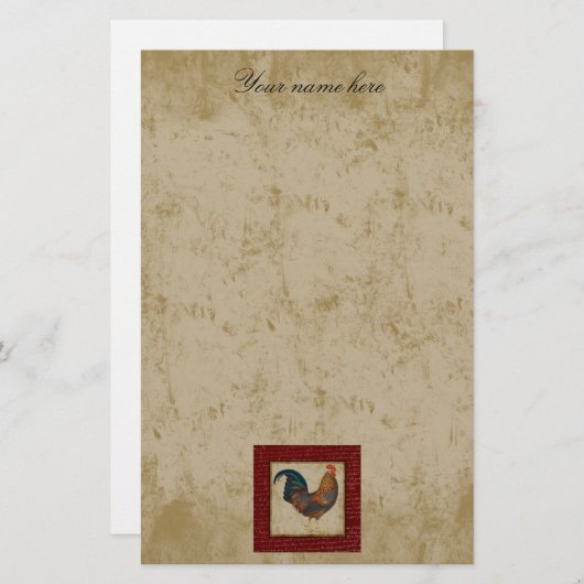 Red Rooster Briefpapier (Voorkant / Achterkant)