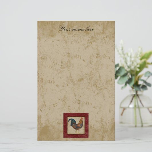 Red Rooster Briefpapier (Staand voorkant)
