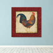 Red Rooster Canvas Afdruk (Insitu (Houten vloer))