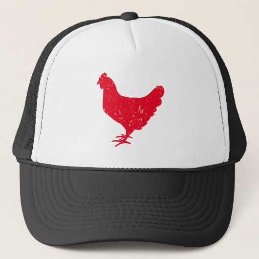 Red rooster chicken trucker hat trucker pet (Voorkant)