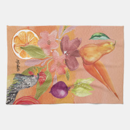 Red Rooster Country Scene Waterverf met de hand ge Theedoek