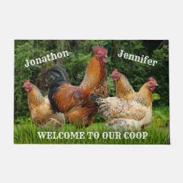 Red Rooster en Hens "Welkom bij onze Coop" Deurmat