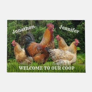 Red Rooster en Hens "Welkom bij onze Coop" Deurmat