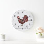 Red Rooster French Country Ship Farmhouse Decor Grote Klok (Huis)