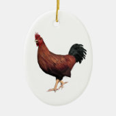 Red Rooster Keramisch Ornament (Voorkant)