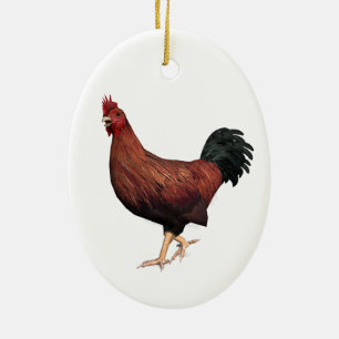 Red Rooster Keramisch Ornament