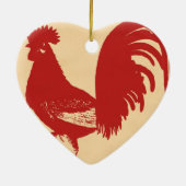 Red Rooster Keramisch Ornament (Achterkant)