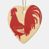 Red Rooster Keramisch Ornament (Links)