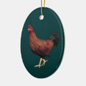 Red Rooster Keramisch Ornament (Links)