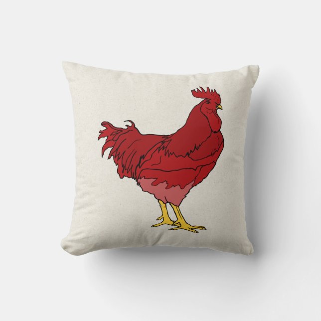 Red Rooster Kussen (Voorkant)