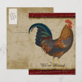 Red Rooster nieuwe woning verhuisd Aankondigingskaart (Voorkant / Achterkant)