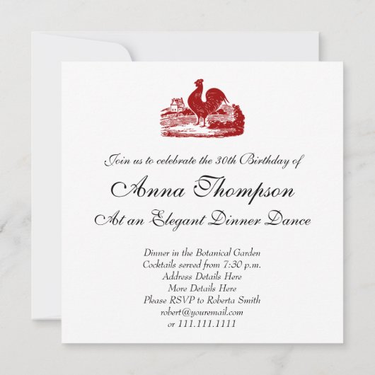 Red Rooster Old Farmhouse  Kaart (Achterkant)