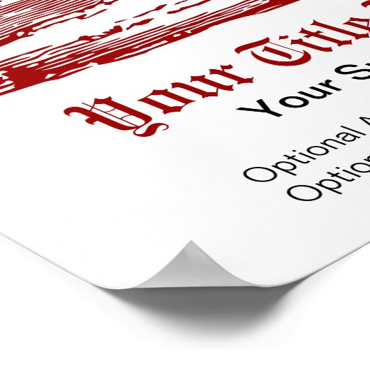 Red Rooster Old Farmhouse  Poster (Hoek)