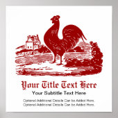 Red Rooster Old Farmhouse  Poster (Voorkant)