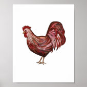 Red Rooster Painting Farmhouse Decor Art Print (Voorkant)