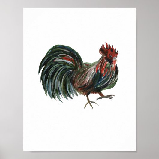 Red Rooster Painting Farmhouse Decor Art Print (Voorkant)