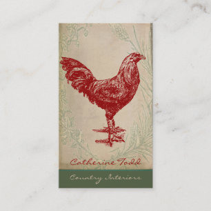 Red Rooster Shabby Chic Interior Design Visitekaartje