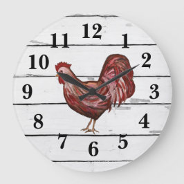 Red Rooster Shiplap Farmhouse Decor Grote Klok