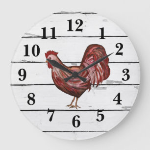 Red Rooster Shiplap Farmhouse Decor Grote Klok