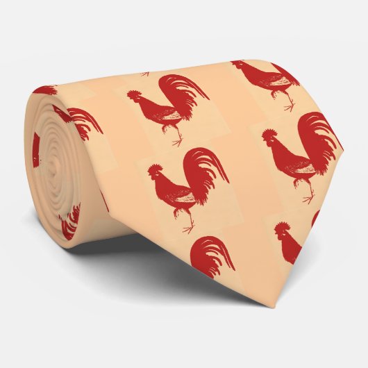 Red Rooster Stropdas (Opgerold)