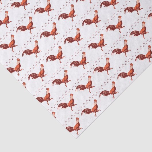 Red Rooster Tissue Paper Tissuepapier (Detail)