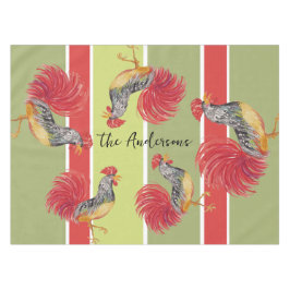 Red Rooster Waterverf Illustratie Tafelkleed