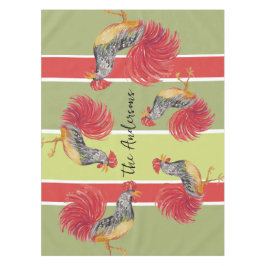 Red Rooster Waterverf Illustratie Tafelkleed