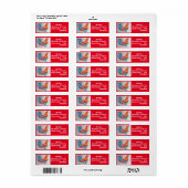 Red Rooster Waterverf Return Address Labels (Full Sheet)