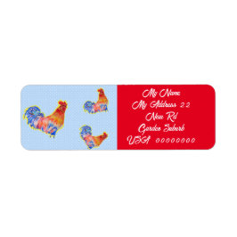 Red Rooster Waterverf Return Address Labels