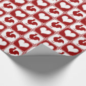 Red Roosters and Hearts Amerikaans Boerderij Land Cadeaupapier (Hoek)