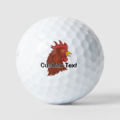 Red Rooster's Head Golf Balls Golfballen (Voorkant)