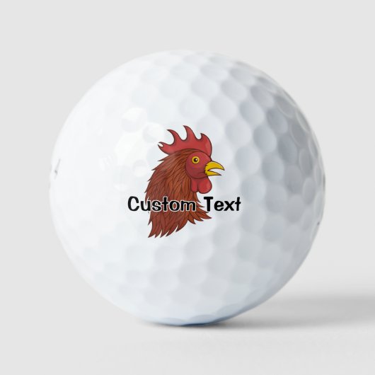 Red Rooster's Head Golf Balls Golfballen (Voorkant)