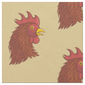 Red Rooster's Head Pattern Stof (Close Up)