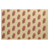 Red Rooster's Head Pattern Stof (Fat Quarter)