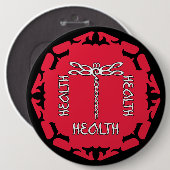 Red Root Chakra "Health" Dragonfly-ontwerp Ronde Button 6,0 Cm (Voorkant /achterkant)