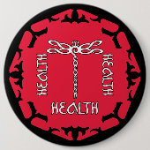 Red Root Chakra "Health" Dragonfly-ontwerp Ronde Button 6,0 Cm (Voorkant)