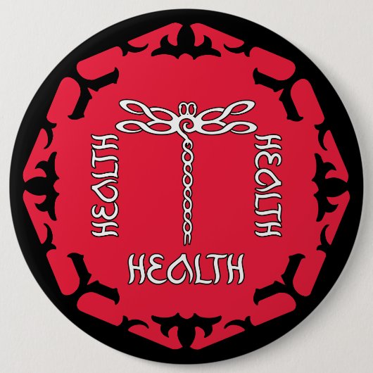 Red Root Chakra "Health" Dragonfly-ontwerp Ronde Button 6,0 Cm (Voorkant)