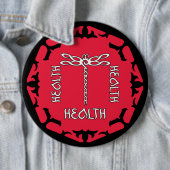 Red Root Chakra "Health" Dragonfly-ontwerp Ronde Button 6,0 Cm (In situ)