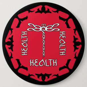 Red Root Chakra "Health" Dragonfly-ontwerp Ronde Button 6,0 Cm