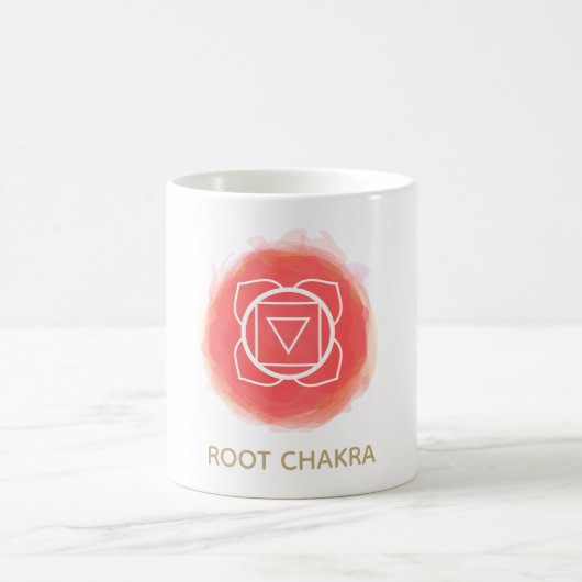 Red Root Chakra Symbool Intentie waterverf Koffiemok (Center)