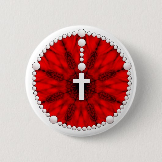 Red Rosary Dream Catcher Ronde Button 5,7 Cm (Voorkant)