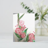 Red Rosas Asymmetric Briefkaart (Staand voorkant)