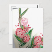 Red Rosas Asymmetric Briefkaart (Voorkant / Achterkant)