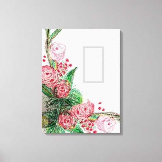 Red Rosas Asymmetrisch Canvas Afdruk (Voorkant)